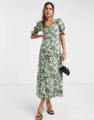 asos button through maxi tea dress