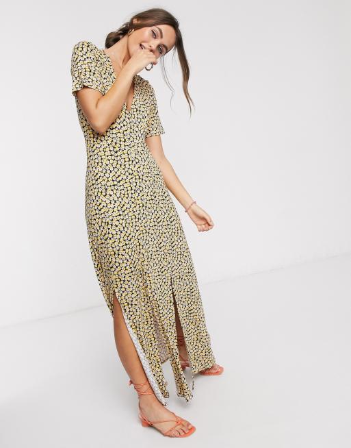 Asos button through deals maxi tea dress