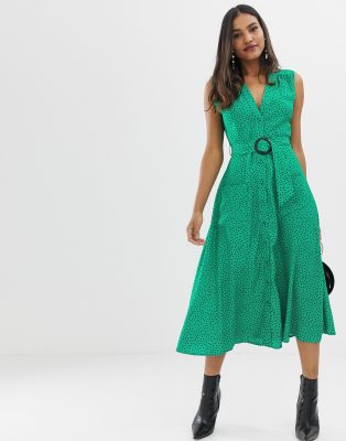 asos button through midi dress