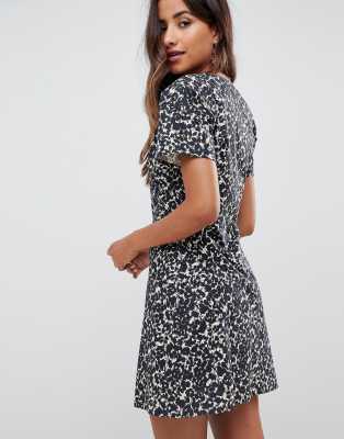 leopard print skater dress