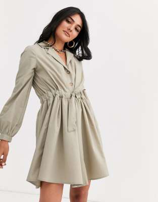 asos button up dress