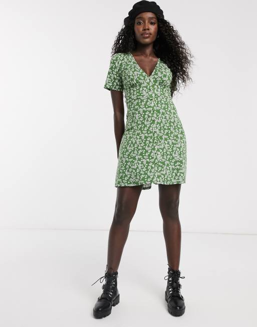 Asos green 2025 ditsy dress