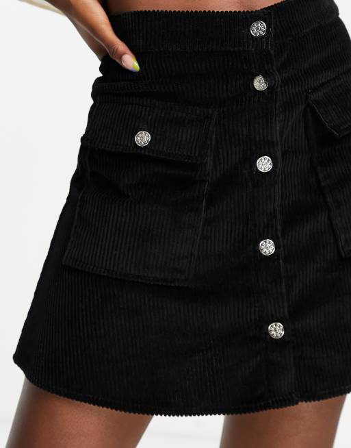 Black cord cheap skirt asos