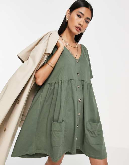 Button smock dress sale