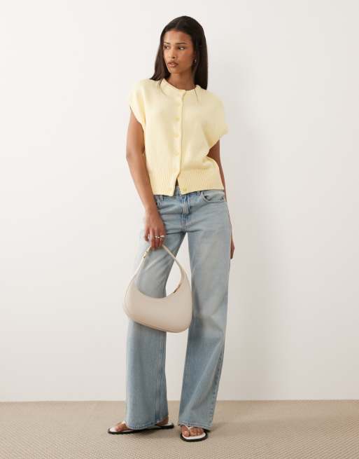 ASOS DESIGN button through relaxed tank in buttermilk, 2 of 4
