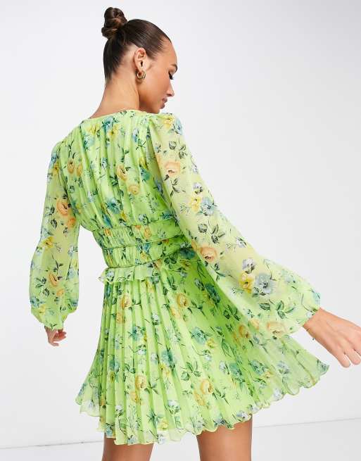 asos design soft mix floral print ruched mini dress ASOS | Dresses | Asos Design Soft Mix Floral Print Ruched Mini Dress With  Long Sleevesmulti