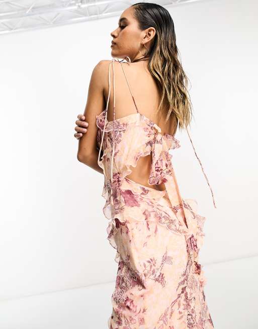 Asos design button through maxi dress online
