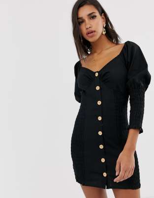 shirred dress asos
