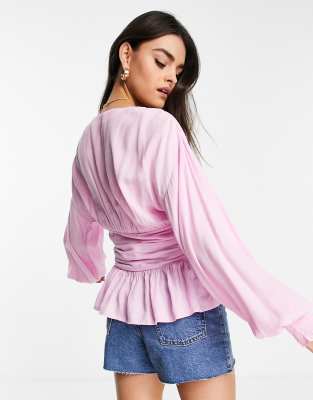 asos pink blouse