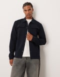 [ASOS DESIGN] ASOS DESIGN button through textured jersey shacket in navy M Sky captain