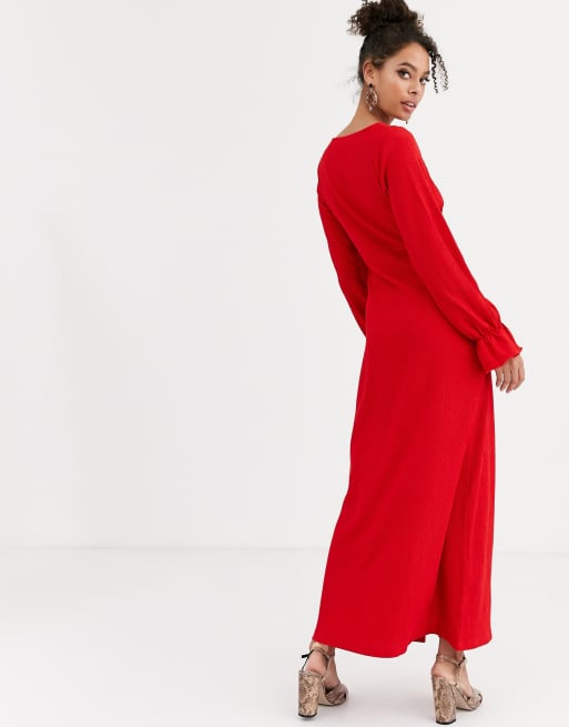 Asos red store long sleeve dress