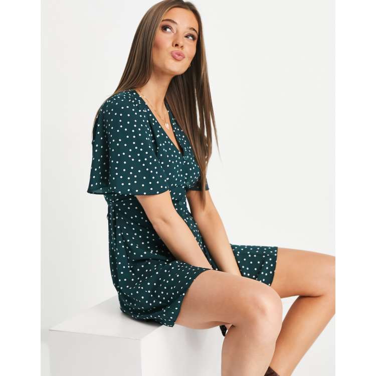 Asos green shop spot dress