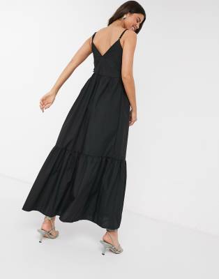 tiered cotton maxi dress