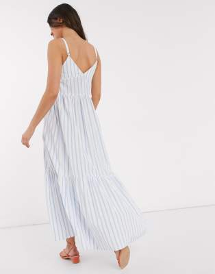 asos design button through maxi dress