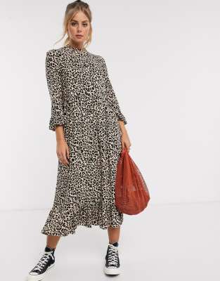 asos design button through maxi dress