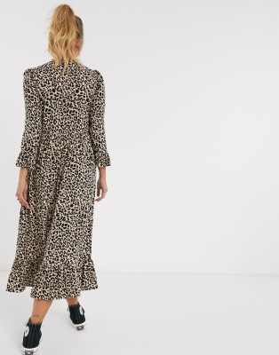 asos leopard print maxi dress