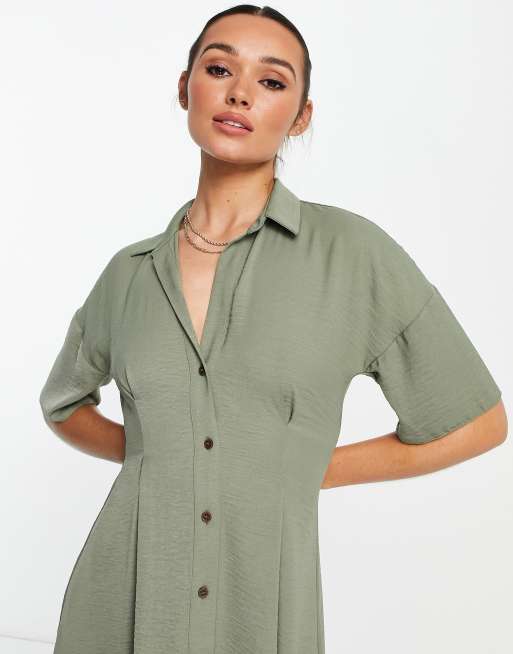 Button store shirt dress