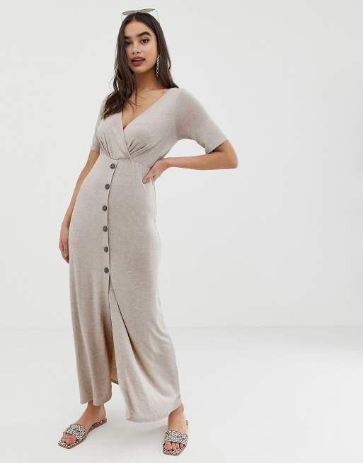 Button front cheap maxi dress