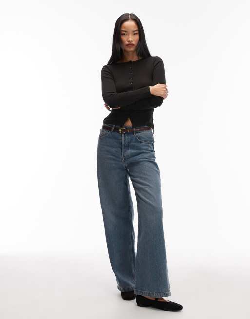 ASOS DESIGN button up long sleeve top in black, 4 of 4
