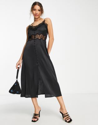 Asos black hotsell lace midi dress