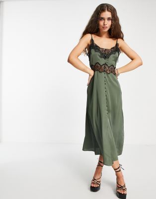 button up slip dress