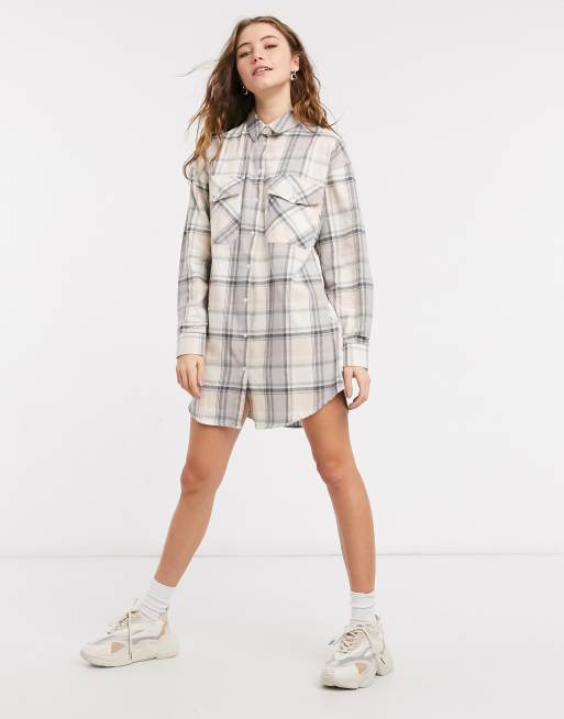 Button up store plaid dress