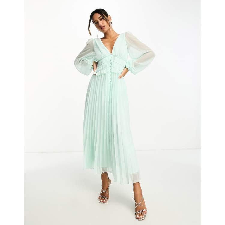 pale green midi dress Best Day Green Floral Midi Dress, Small - The Mint Julep Boutique