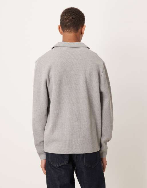 ASOS DESIGN button up shacket in gray heather, 3 of 5