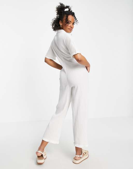 White store shirt jumpsuit