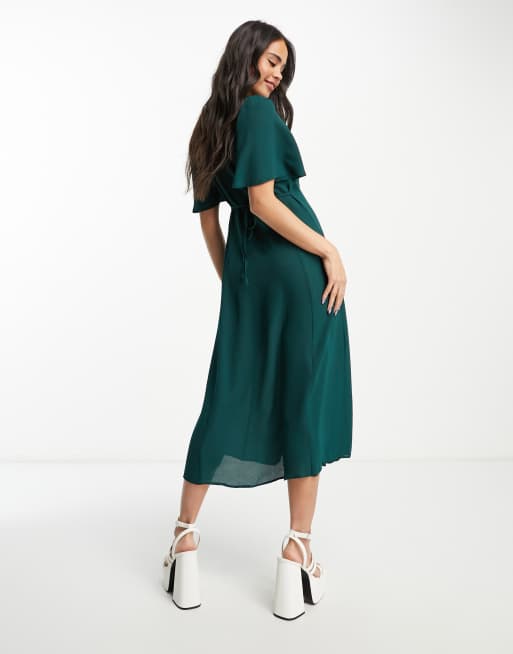 ASOS DESIGN Maternity Nursing crop top plisse midi dress