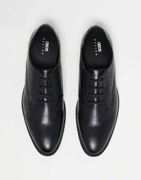 ASOS DESIGN buty typu derby z czarnej sztucznej skóry - view 1