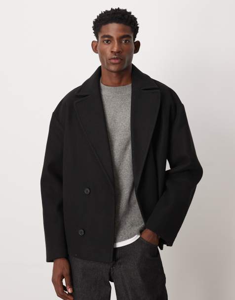 ASOS DESIGN - Caban aspect laine - Noir - view 1