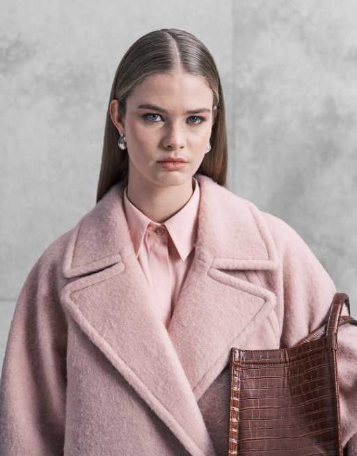 ASOS DESIGN - Caban en laine mélangée de qualité supérieure - Vieux rose, 3 de 4