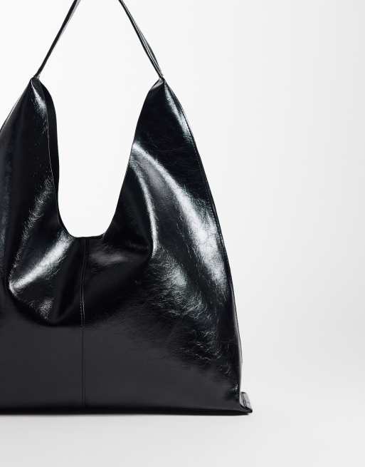 ASOS DESIGN cabas à encolure arrondie thermocollé noir, 2 de 4