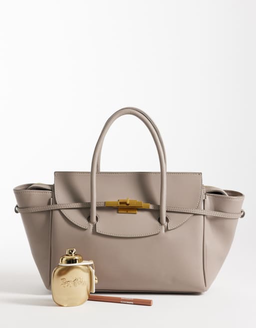 ASOS DESIGN - Cabas effet ceinture avec poignée métallique - Taupe, 2 de 4