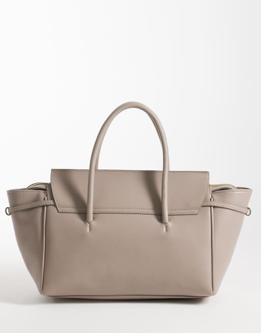 ASOS DESIGN - Cabas effet ceinture avec poignée métallique - Taupe, 4 de 4