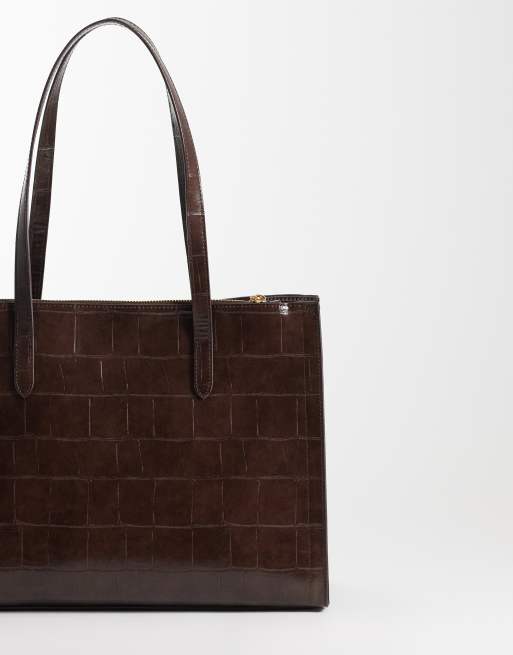 ASOS DESIGN - Cabas effet croco - Chocolat, 4 de 4