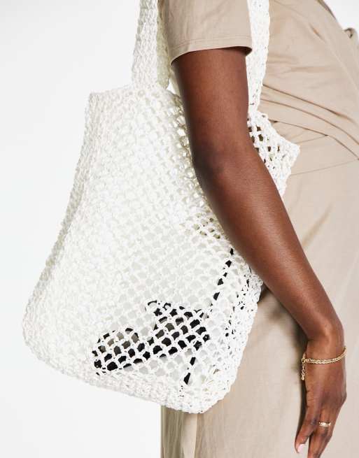 ASOS DESIGN - Cabas en paille - Blanc 