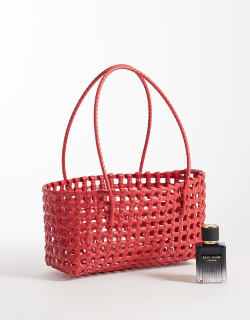 ASOS DESIGN - Cabas en plastique tressé - Rouge vif, 2 de 6