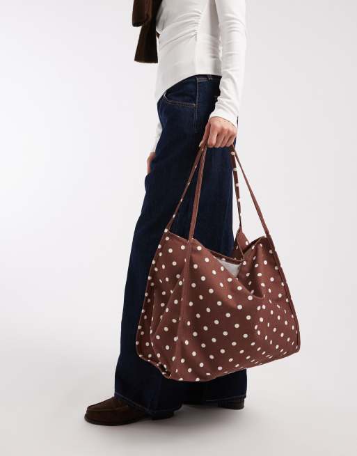 ASOS DESIGN - Cabas en toile à pois avec poignées tubulaires, 2 de 4