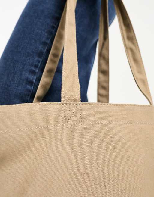 ASOS DESIGN - Cabas en toile avec compartiment pour ordinateur portable - Taupe, 3 de 4