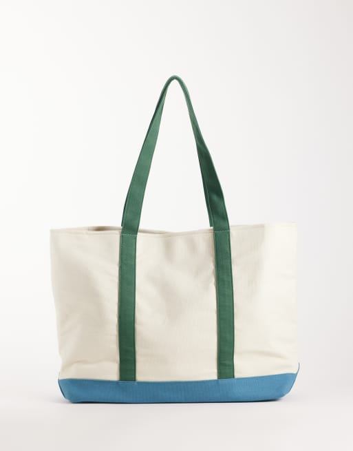 ASOS DESIGN - Cabas en toile effet color block - Écru, 4 de 4
