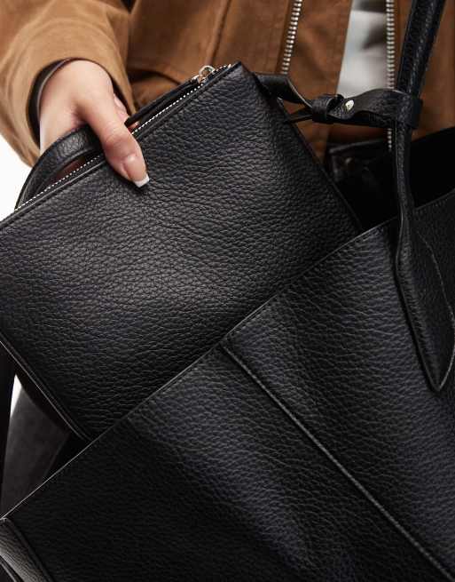 ASOS DESIGN - Cabas texturé avec coins pincés - Noir, 2 de 4