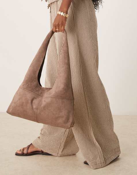 ASOS DESIGN - Cabas trapèze en imitation daim - Moka - view 1