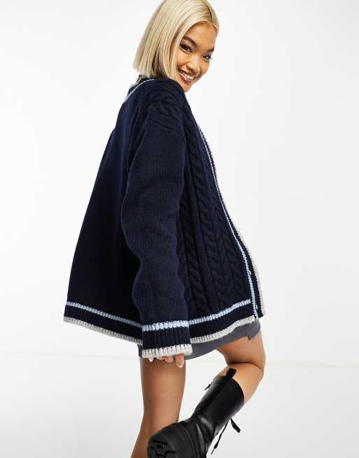 Asos navy outlet cardigan