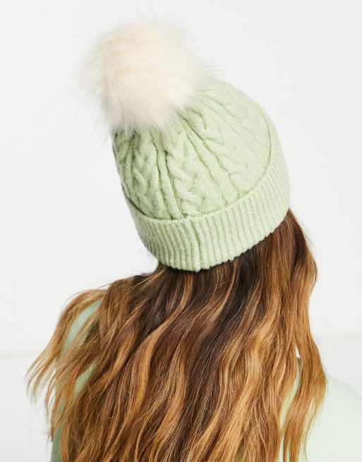 Fall Hike Faux Fur Pom Beanie in Dark Grey