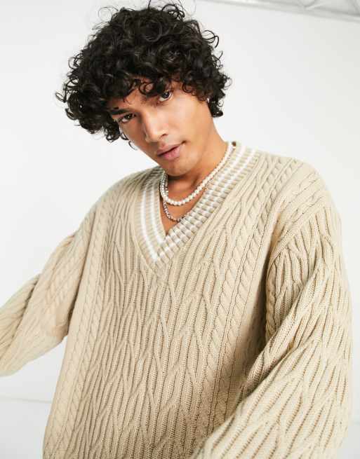 Cable knit 2025 cricket jumper