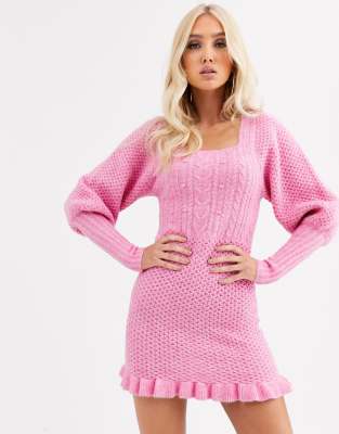 cable knit mini dress