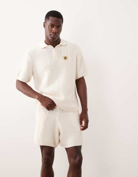 ASOS DESIGN cable knit set in cream - view 1