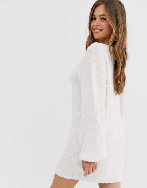 asos design cable knit mini dress with volume sleeve ASOS | Dresses | Asos Design Cable Knit Mini Dress With Volume Sleeve